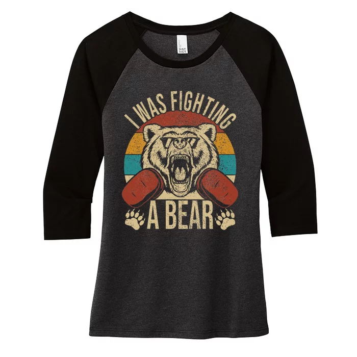 Surgery Recovery I Was Fighting A Bear Women's Tri-Blend 3/4-Sleeve Raglan Shirt