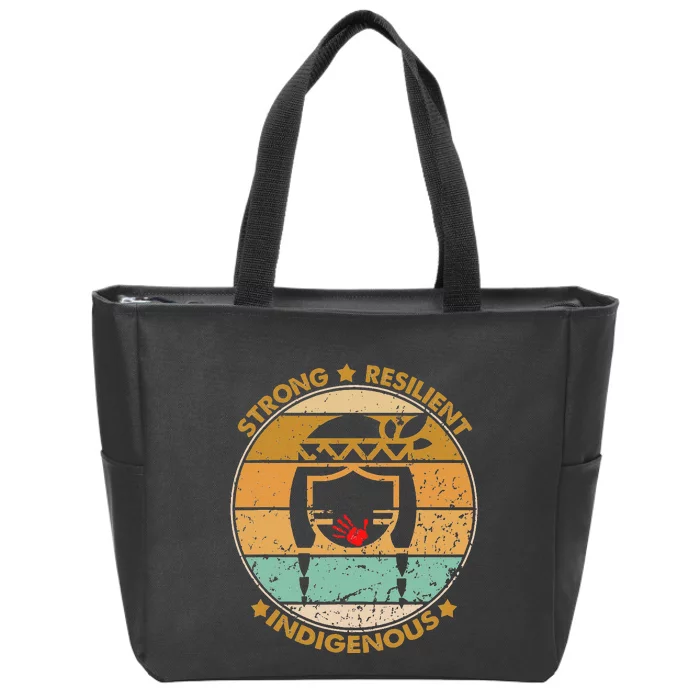 Strong Resilient Indigenous MMIW Awareness No Stolen Sisters Zip Tote Bag