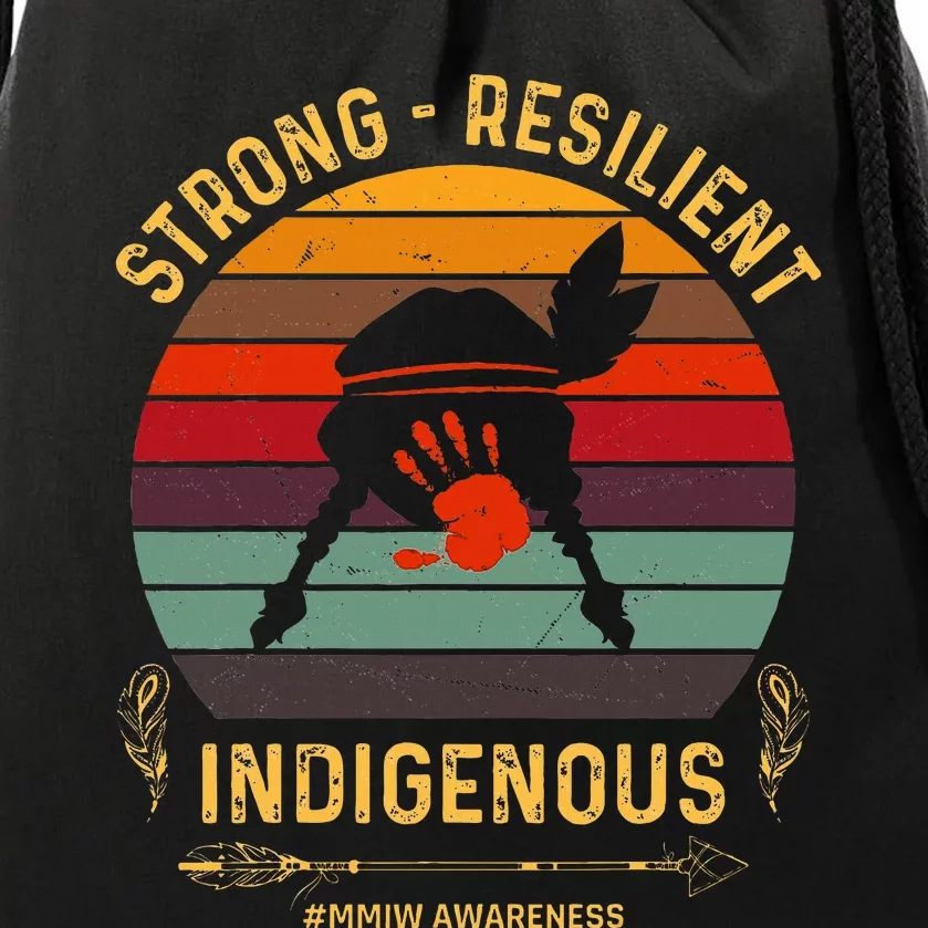 Strong Resilent Indigenous Native American Mmiw Awareness Drawstring Bag