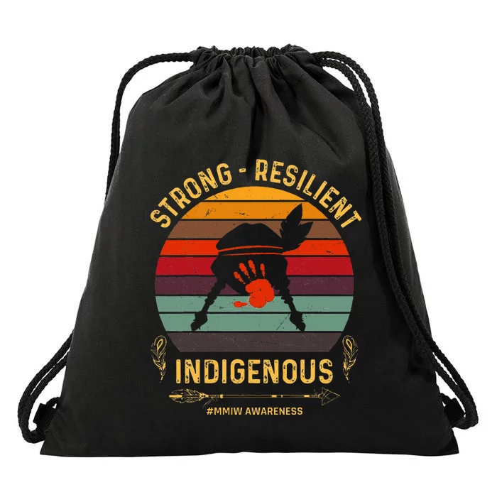 Strong Resilent Indigenous Native American Mmiw Awareness Drawstring Bag