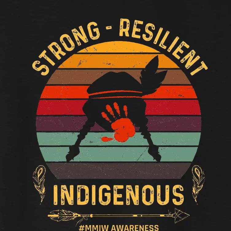 Strong Resilent Indigenous Native American Mmiw Awareness Women's Crop Top Tee