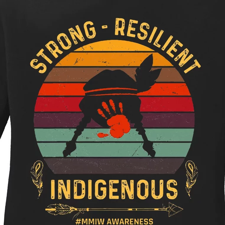 Strong Resilent Indigenous Native American Mmiw Awareness Ladies Long Sleeve Shirt