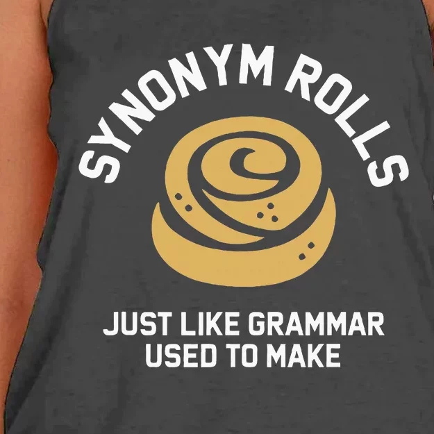 Synonym Rolls Just Like Grammar Used To Make Humor Women's Knotted Racerback Tank