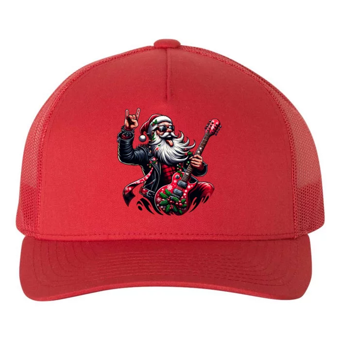 SantaS Rockin Jam Rock And Roll Santa Christmas Cool Gift Yupoong Adult 5-Panel Trucker Hat