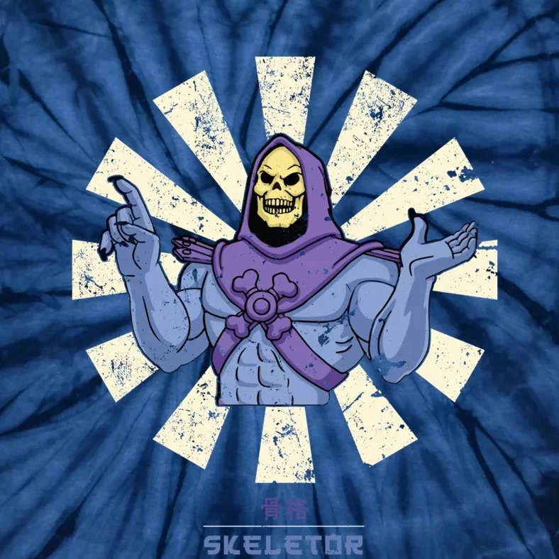 Skeletor Retro Japanese Tie-Dye T-Shirt