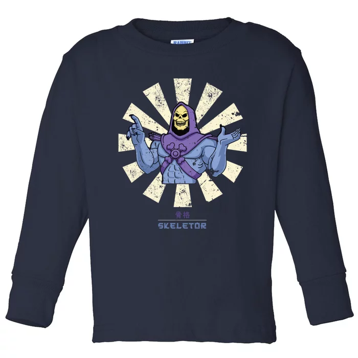 Skeletor Retro Japanese Toddler Long Sleeve Shirt