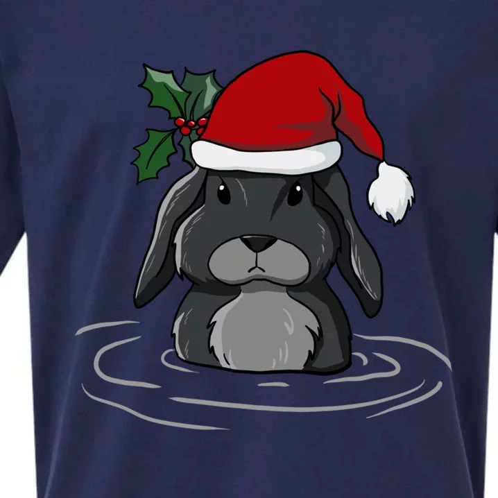 Santa Rabbit Kawaii Xmas Retro Family Funny Ugly Christmas Gift Sueded Cloud Jersey T-Shirt