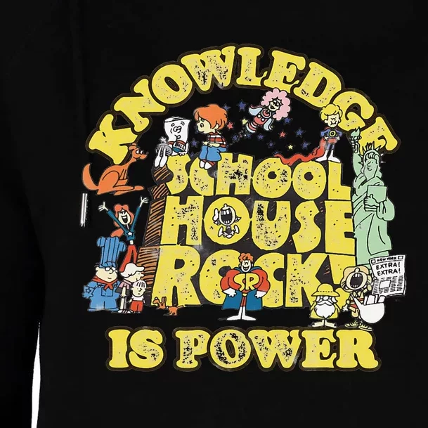 Schoolhouse Rock Knowledge Is Power Womens Funnel Neck Pullover Hood