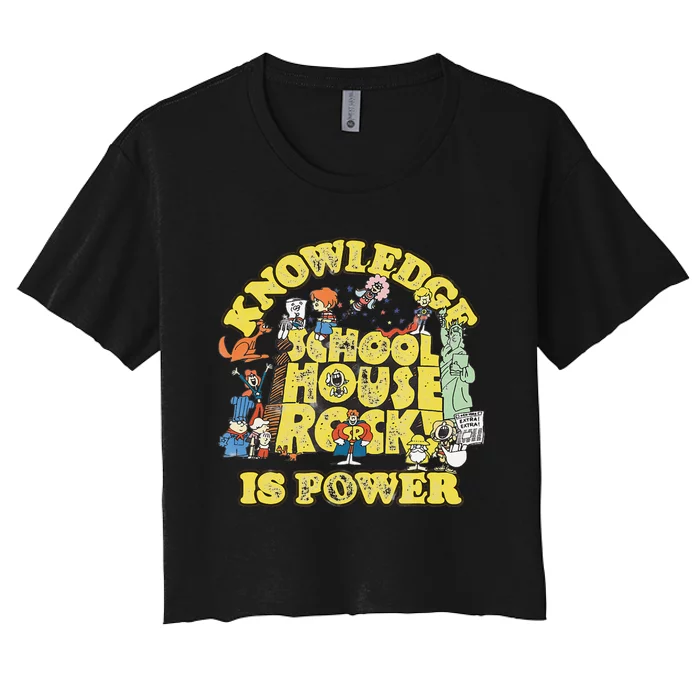 Schoolhouse Rock Knowledge Is Power Women's Crop Top Tee