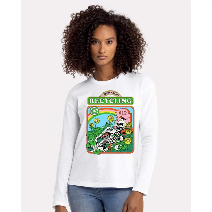 Steven Rhodes Learn About Recycling Womens Cotton Relaxed Long Sleeve T-Shirt