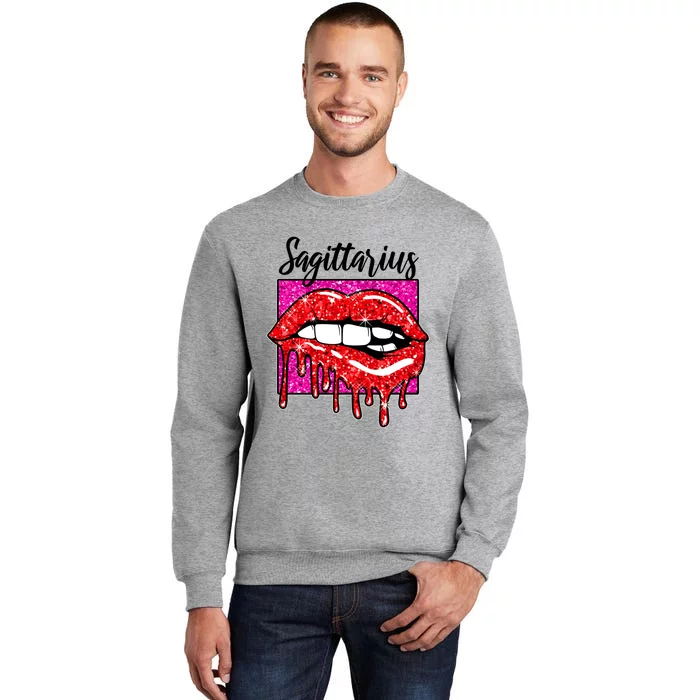 Sagittarius Red Lips Zodiac Sign December Birthday Horoscope Gift Sweatshirt