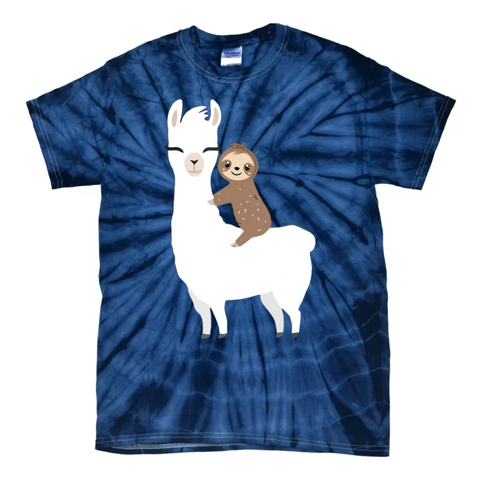 Sloth Riding Llama Shirts Funny Birthday Gift Tie-Dye T-Shirt