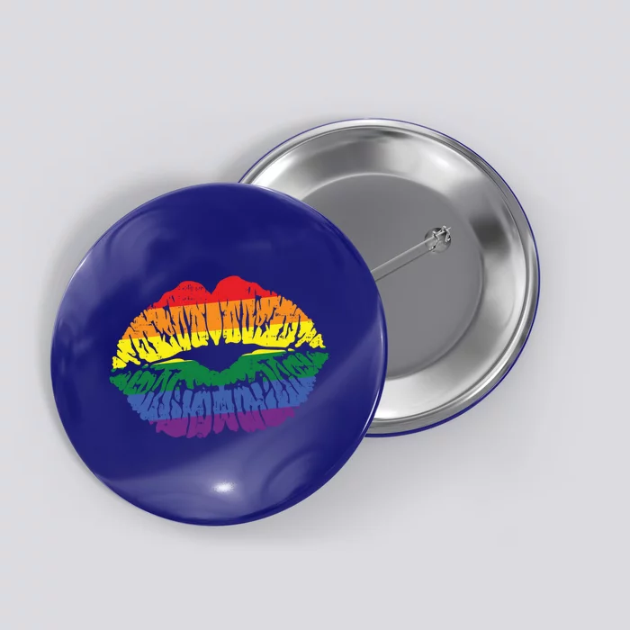 Sexy Rainbow Lips Mouth Gay Pride Retro Lgbt Flag Gift Cute Gift Button