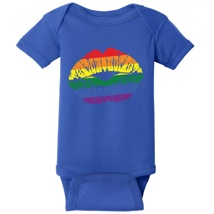 Sexy Rainbow Lips Mouth Gay Pride Retro Lgbt Flag Gift Cute Gift Baby Bodysuit