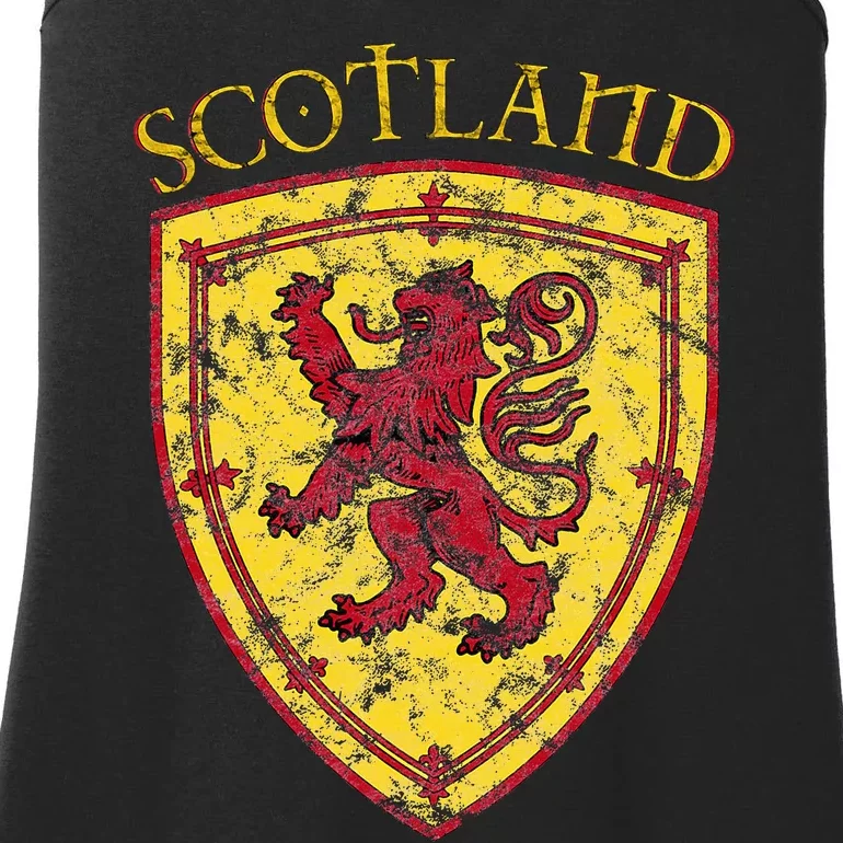 Scottish Rampant Lion Scotland Coat Of Arms Banner Ladies Essential Tank