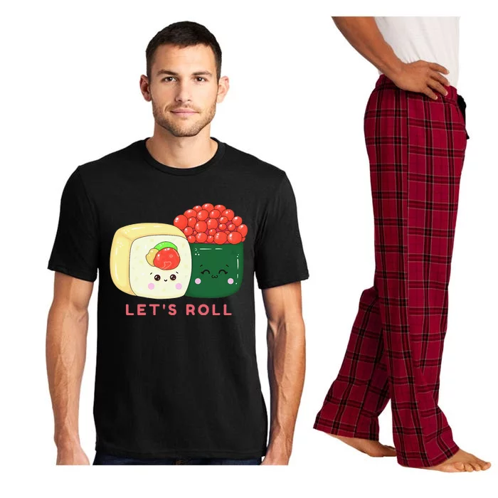 Sushi Roll Let's Roll Funny Japanese Design Pajama Set