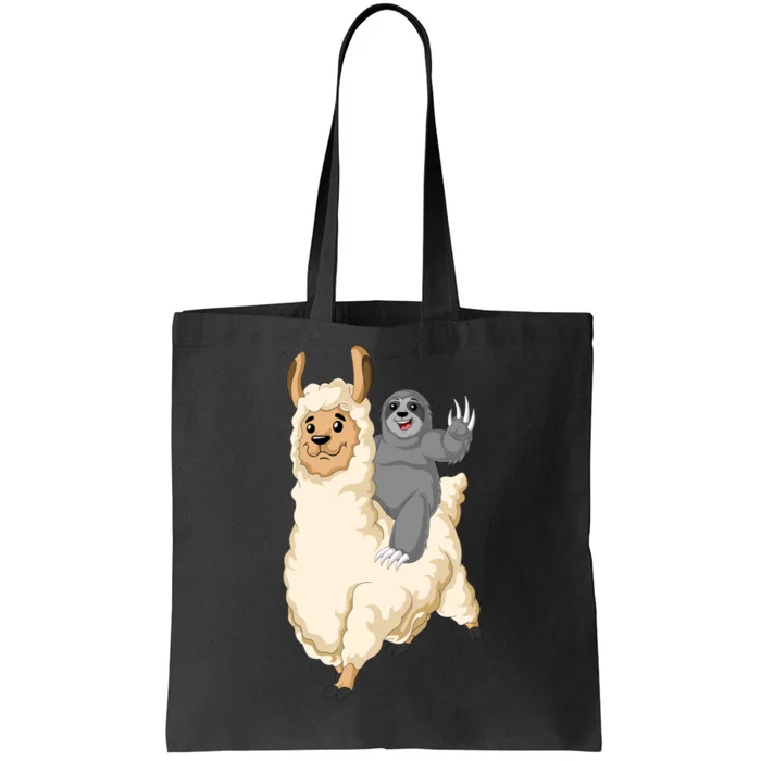 Sloth Riding Llama Tote Bag