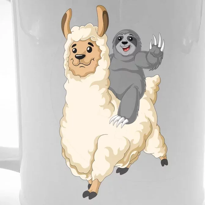 Sloth Riding Llama Front & Back Beer Stein