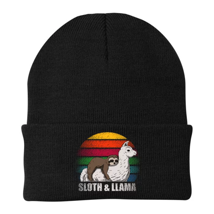 Sloth Riding LLAMA Knit Cap Winter Beanie