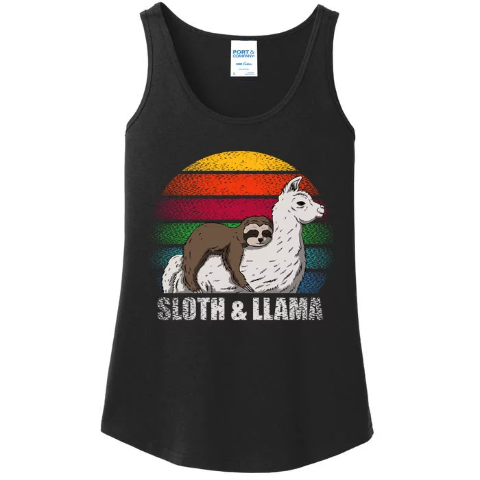 Sloth Riding LLAMA Ladies Essential Tank