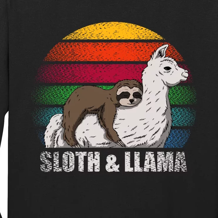 Sloth Riding LLAMA Tall Long Sleeve T-Shirt