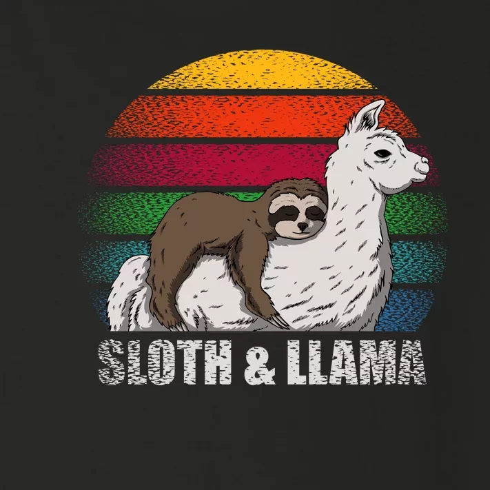 Sloth Riding LLAMA Toddler Long Sleeve Shirt