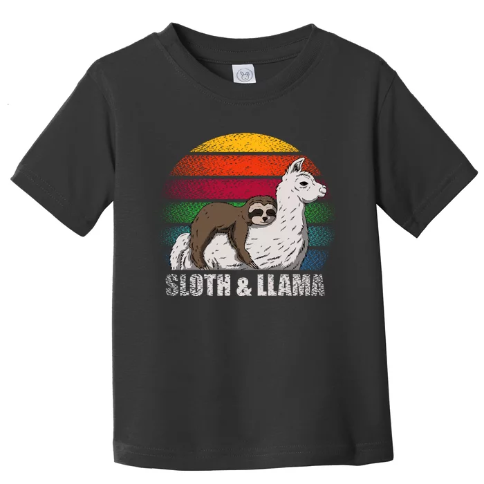 Sloth Riding LLAMA Toddler T-Shirt