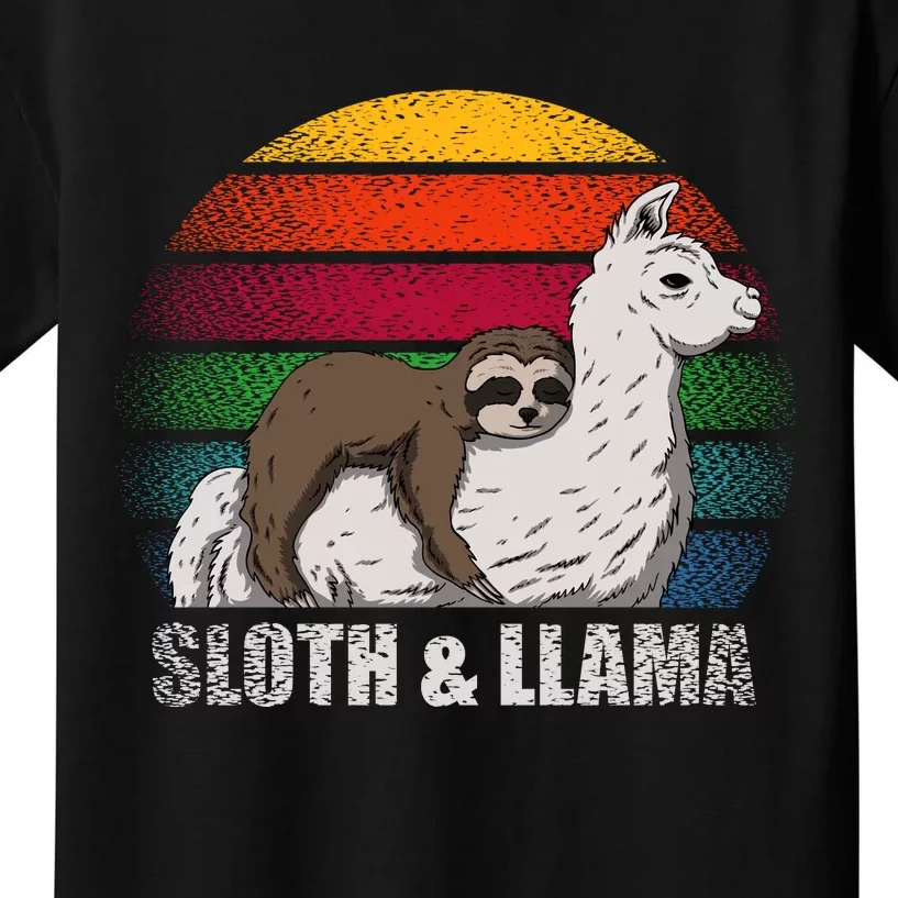 Sloth Riding LLAMA Kids T-Shirt