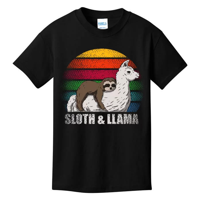 Sloth Riding LLAMA Kids T-Shirt