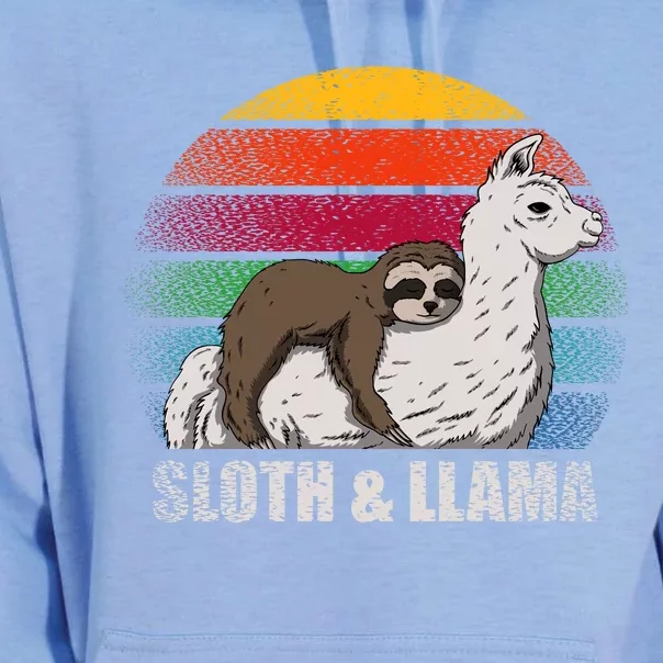 Sloth Riding LLAMA Unisex Surf Hoodie