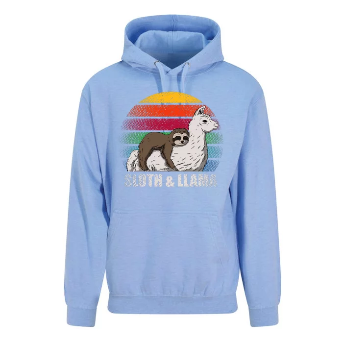 Sloth Riding LLAMA Unisex Surf Hoodie