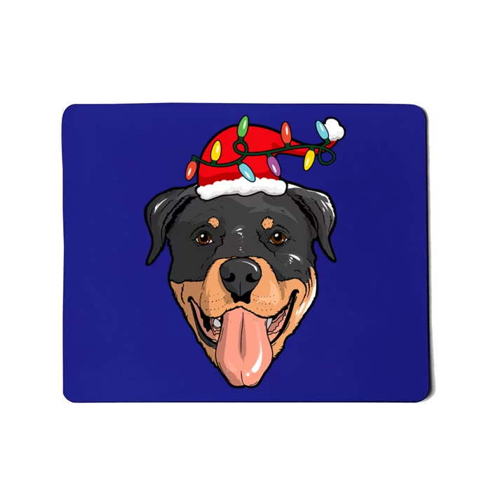 Santa Rottweiler Light Christmas Gift Mousepad