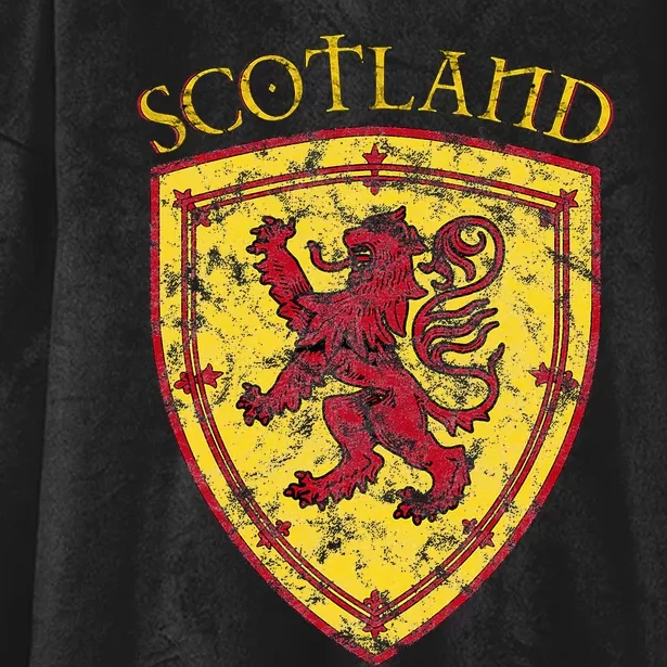 Scottish Rampant Lion Scotland Coat Of Arms Banner Hooded Wearable Blanket