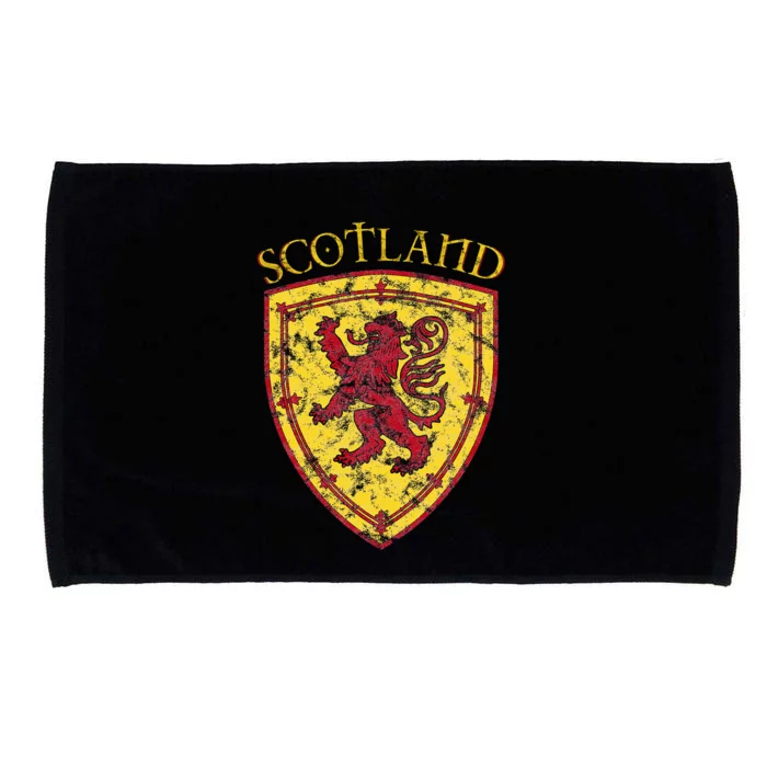 Scottish Rampant Lion Scotland Coat Of Arms Banner Microfiber Hand Towel