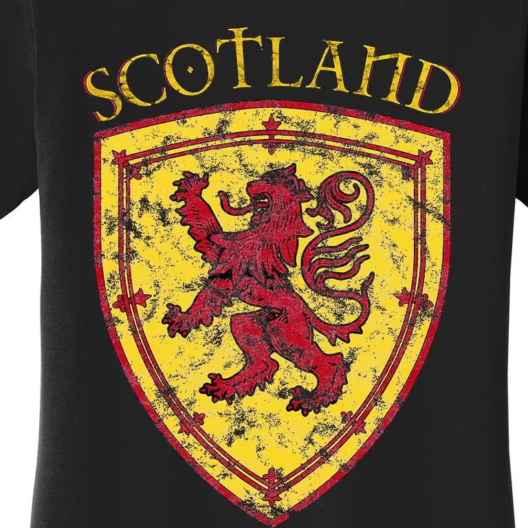 Scottish Rampant Lion Scotland Coat Of Arms Banner Women's T-Shirt