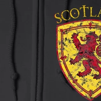 Scottish Rampant Lion Scotland Coat Of Arms Banner Full Zip Hoodie