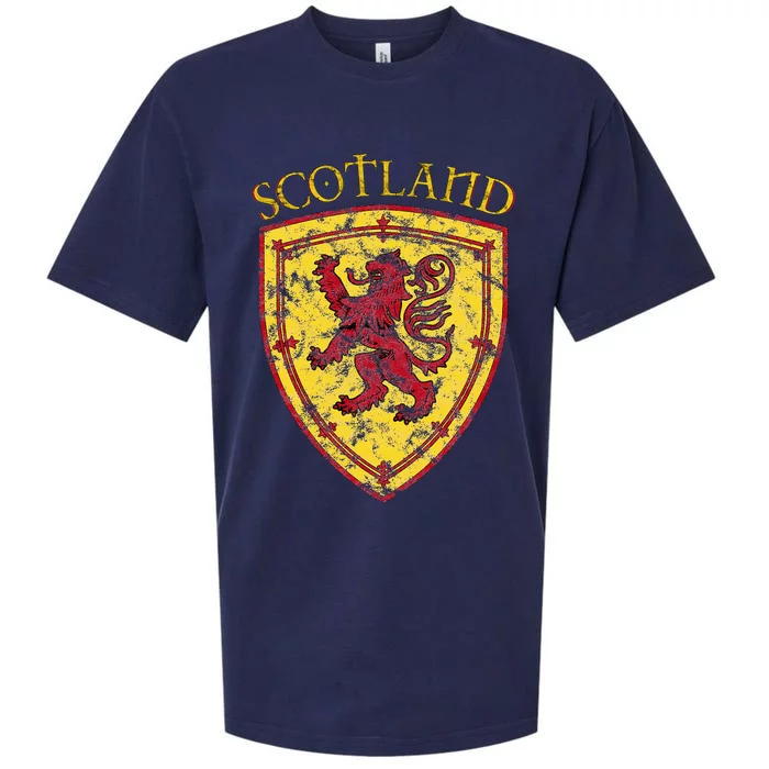 Scottish Rampant Lion Scotland Coat Of Arms Banner Sueded Cloud Jersey T-Shirt