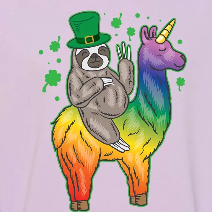 Sloth Rainbow Leprechaun Garment-Dyed Sweatshirt