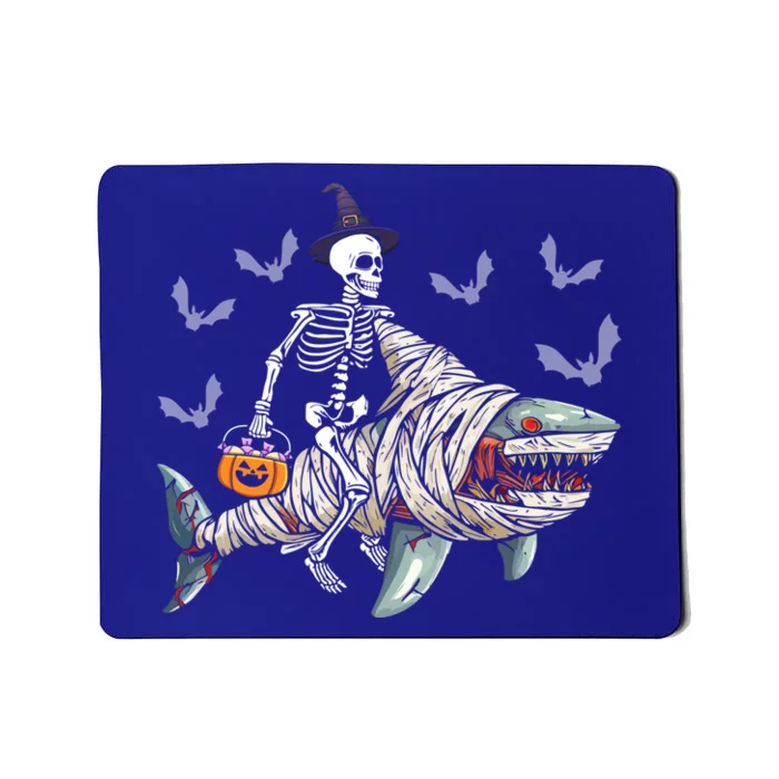 Skeleton Riding Mummy Shark Funny Halloween Pumpkin Witch Gift Mousepad