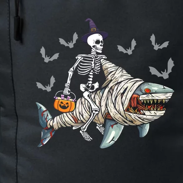 Skeleton Riding Mummy Shark Funny Halloween Pumpkin Witch Gift Daily Commute Backpack