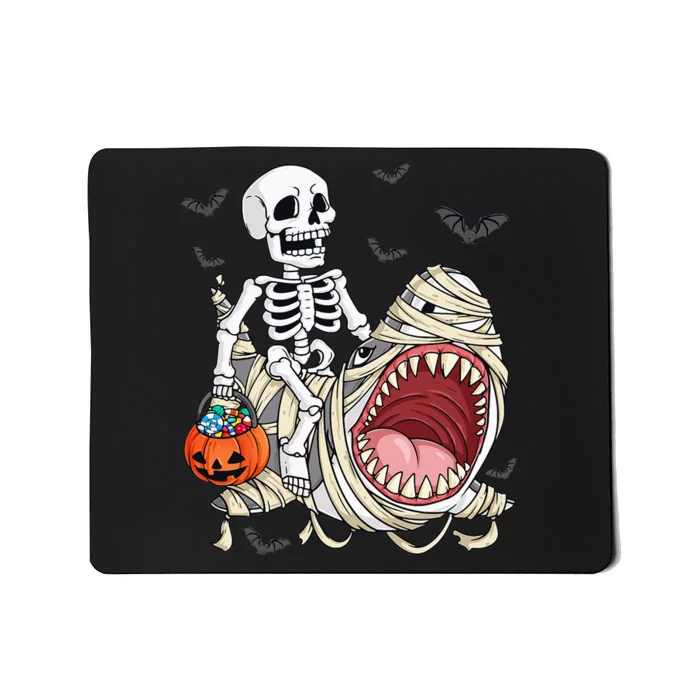 Skeleton Riding Mummy Shark Funny Halloween Pumpkin Kids Mousepad