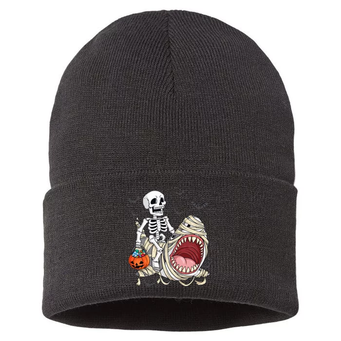 Skeleton Riding Mummy Shark Sustainable Knit Beanie