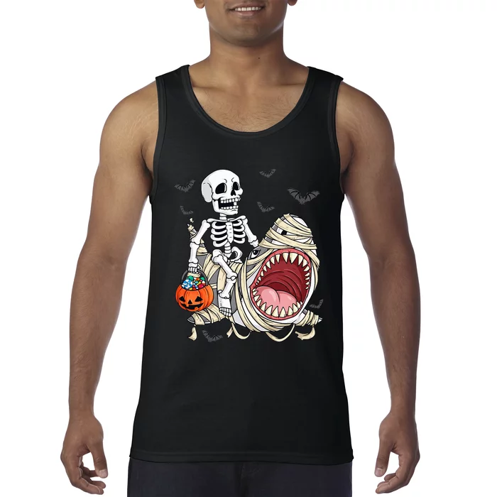 Skeleton Riding Mummy Shark Tank Top