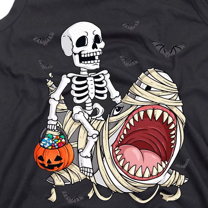 Skeleton Riding Mummy Shark Tank Top