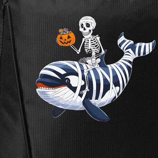 Skeleton Riding Mummy Orca Halloween Candy Whale Gift City Backpack