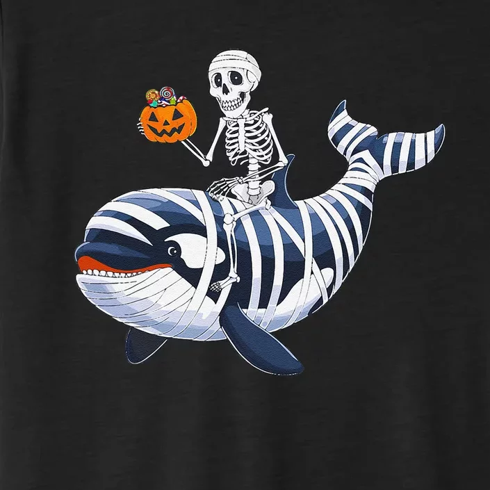 Skeleton Riding Mummy Orca Halloween Candy Whale Gift ChromaSoft Performance T-Shirt