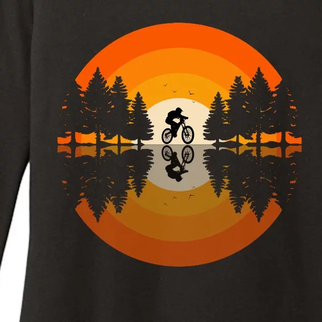 Sunset Retro Mountain Bike Sunset Retro Womens CVC Long Sleeve Shirt