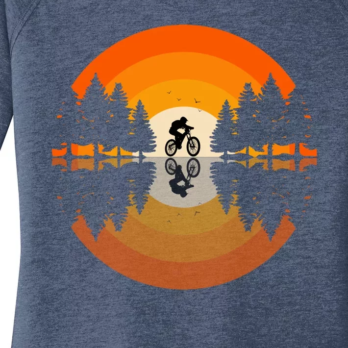 Sunset Retro Mountain Bike Sunset Retro Women's Perfect Tri Tunic Long Sleeve Shirt