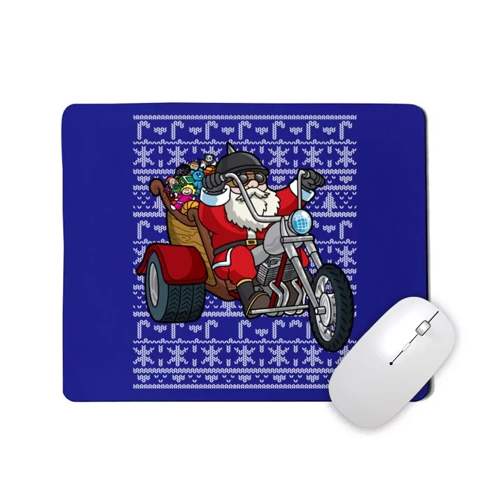 Santa Riding Motorcycle Ugly Christmas Biker Motorcycles Cool Gift Mousepad