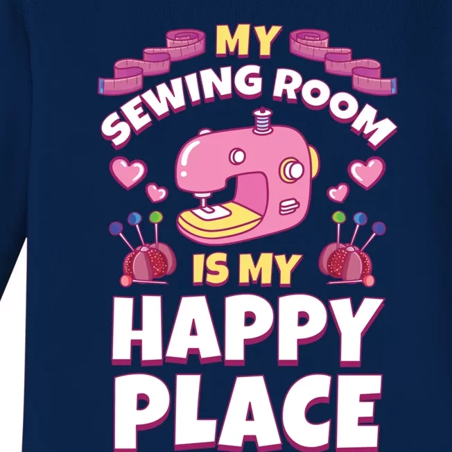 Sewing Room Machine Funny Sew Quilting Seamstress Sewer Gift Baby Long Sleeve Bodysuit